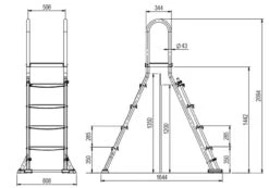 Astral Above Ground Swimming Pool Safety Ladder With Platform 10 Astral Above Ground Swimming Pool Safety Ladder With Platform -Outdoor Products Series 1.2 or 1.35m Above ground pool safety ladder 87146.1554374406