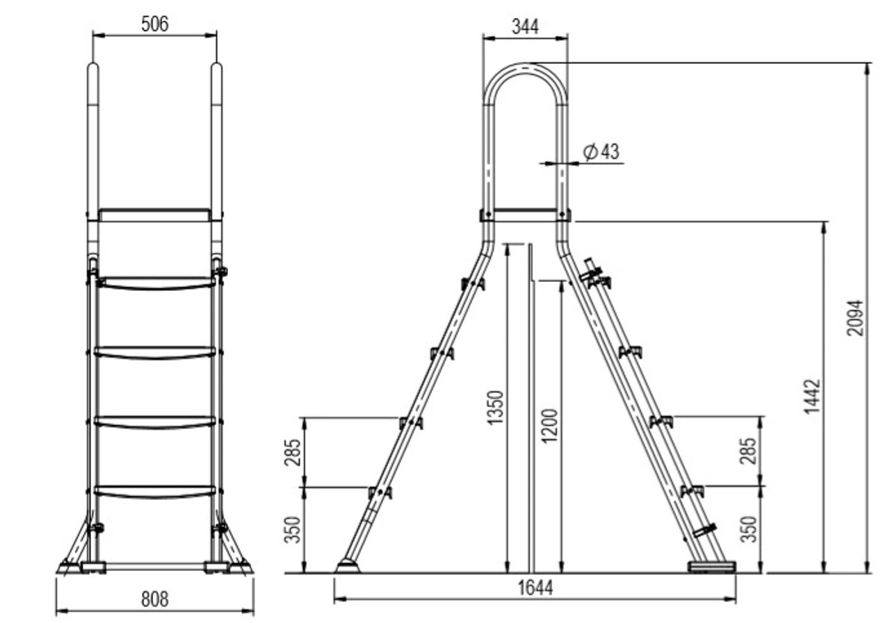 Astral Above Ground Swimming Pool Safety Ladder With Platform 6 Astral Above Ground Swimming Pool Safety Ladder With Platform - Image 4