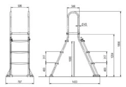 Astral Above Ground Swimming Pool Safety Ladder With Platform 9 Astral Above Ground Swimming Pool Safety Ladder With Platform -Outdoor Products Series 1 metre Above ground pool safety ladder 60246.1554374406