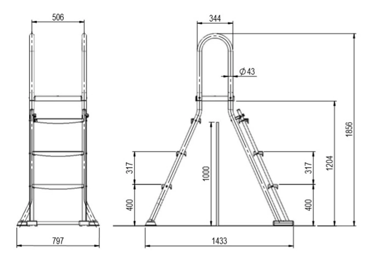 Astral Above Ground Swimming Pool Safety Ladder With Platform 5 Astral Above Ground Swimming Pool Safety Ladder With Platform - Image 3