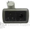 CBE 3 Pin & 12v Auto Socket With Twin Support & Frame -Outdoor Products Series 3 Pin Auto Backbox Grey JLS Cropped 63489.1418823013