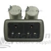 CBE Twin 3 Pin Socket With Support & Frame