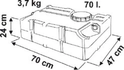 Fiamma 70 Litre Caravan Motorhome On Board Water Tank -Outdoor Products Series 70L dims 39101.1380208146