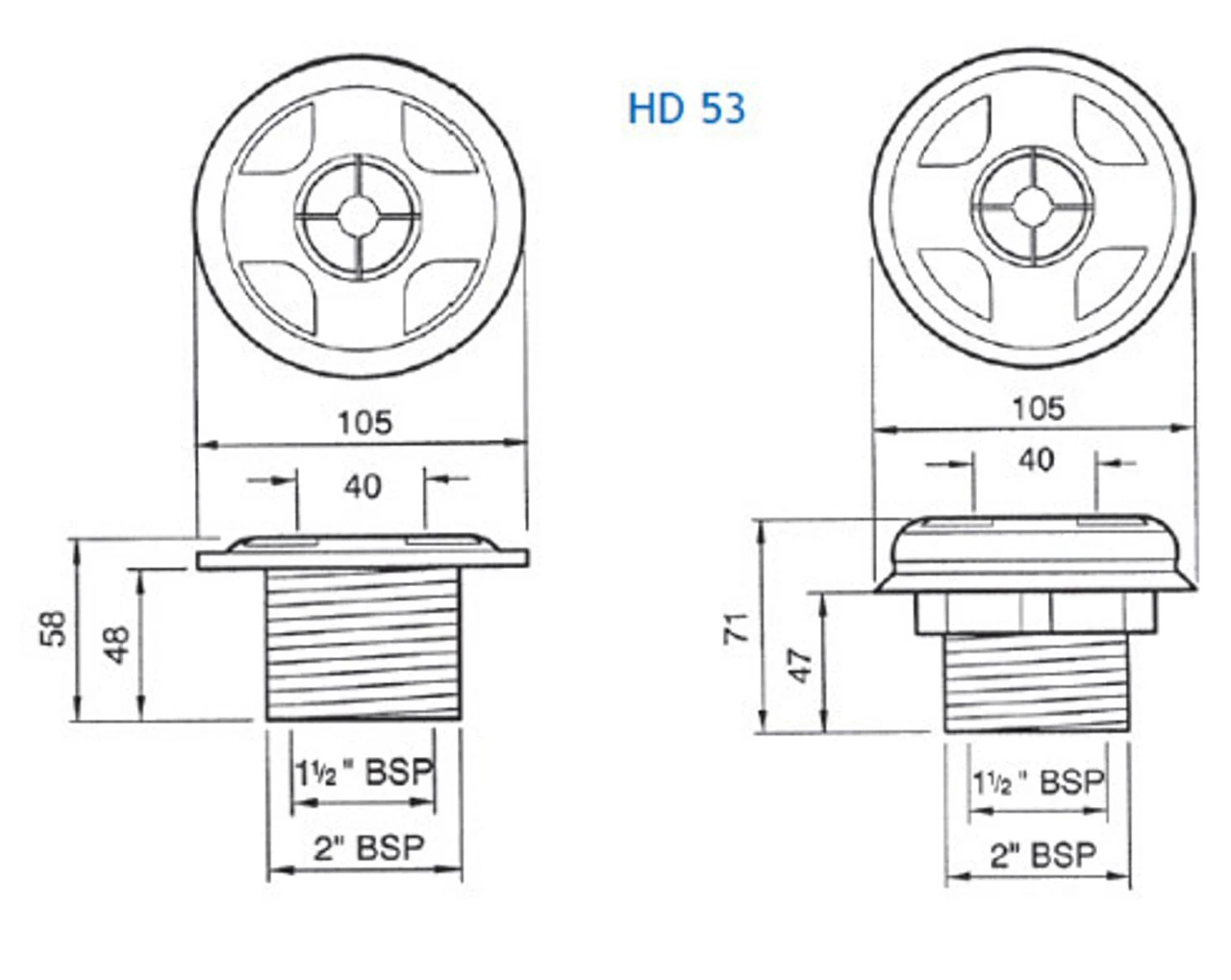 Certikin 1.5" Swimming Pool Vacuum Point 6 Certikin 1.5" Swimming Pool Vacuum Point - Image 4