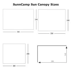 SunnCamp Swift Sun Canopy Caravan Porch -Outdoor Products Series Combined dimensions 91023.1670585301
