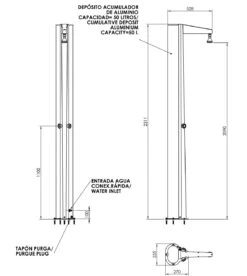 Astral Swimming Pool Solar Shower With 50 Litre Tank -Outdoor Products Series DIM12 33828 51628.1406042358