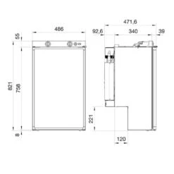 Dometic RM5330 230v 12v LPG Gas Caravan Fridge -Outdoor Products Series Dometic RM5330 dimensions 93003.1536831794