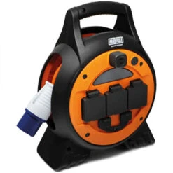 15m Roller Mains Unit Camping Hook Up With LED Light