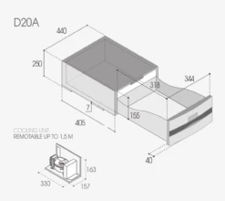 Vitrifrigo D20A 12v Drawer Fridge Freezer For Campervans -Outdoor Products Series VFD20A DIMS 06517.1635780068