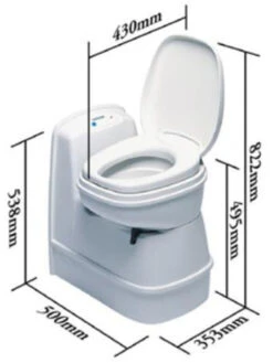 Thetford C200CS Caravan & Motorhome Cassette Toilet -Outdoor Products Series c200 dimensionsl 68711.1378992993