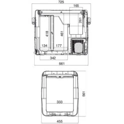 Waeco CFX65DZ Dual Zone 12v Mains Mobile Freezer Cool Box -Outdoor Products Series cfx65dz dimensions 94801.1476879587