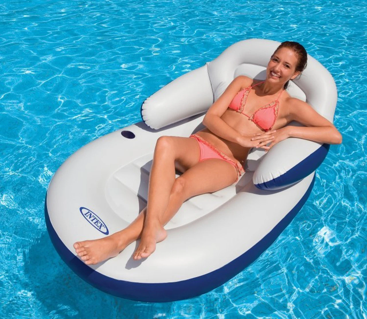 Intex Inflatable Comfy Cool Luxury Swimming Pool Lounger 3 Intex Inflatable Comfy Cool Luxury Swimming Pool Lounger