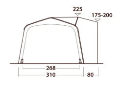 Outwell Jonesville 290SA Flex Drive Away Awning 14 Outwell Jonesville 290SA Flex Drive Away Awning -Outdoor Products Series dimensions4 37523.1661854644