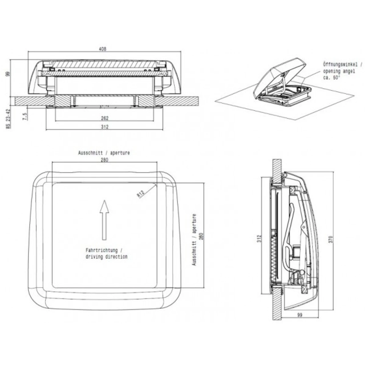 Dometic Micro Heki Campervan Caravan Rooflight 9 Dometic Micro Heki Campervan Caravan Rooflight - Image 7