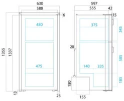 Vitrifrigo DP2600i 12/24v Caravan Compressor Fridge Freezer -Outdoor Products Series dp2600i dims 14643.1358341205
