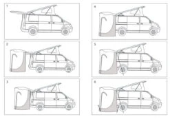 Volkswagen T5 T6 Campervan Tailgate Tent Awning -Outdoor Products Series erect plan 61061.1621438027