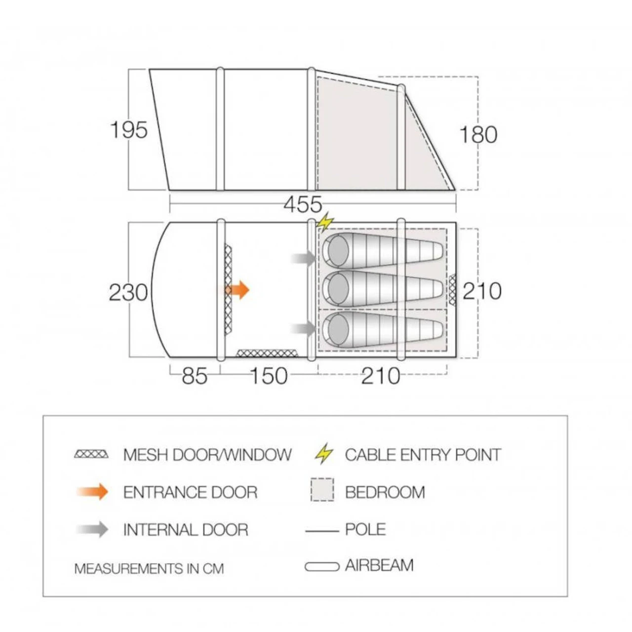 Vango Harris Air 350 Family Camping Tent 5 Vango Harris Air 350 Family Camping Tent - Image 3
