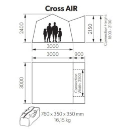 Kampa Cross AIR Drive Away Awning For Campervans -Outdoor Products Series kampa cross air dimensions 84464.1654763652