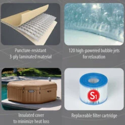 Intex Octagonal Spa Inflatable Jacuzzi Style Portable Hot Tub -Outdoor Products Series octag spec 2 36513.1427368053