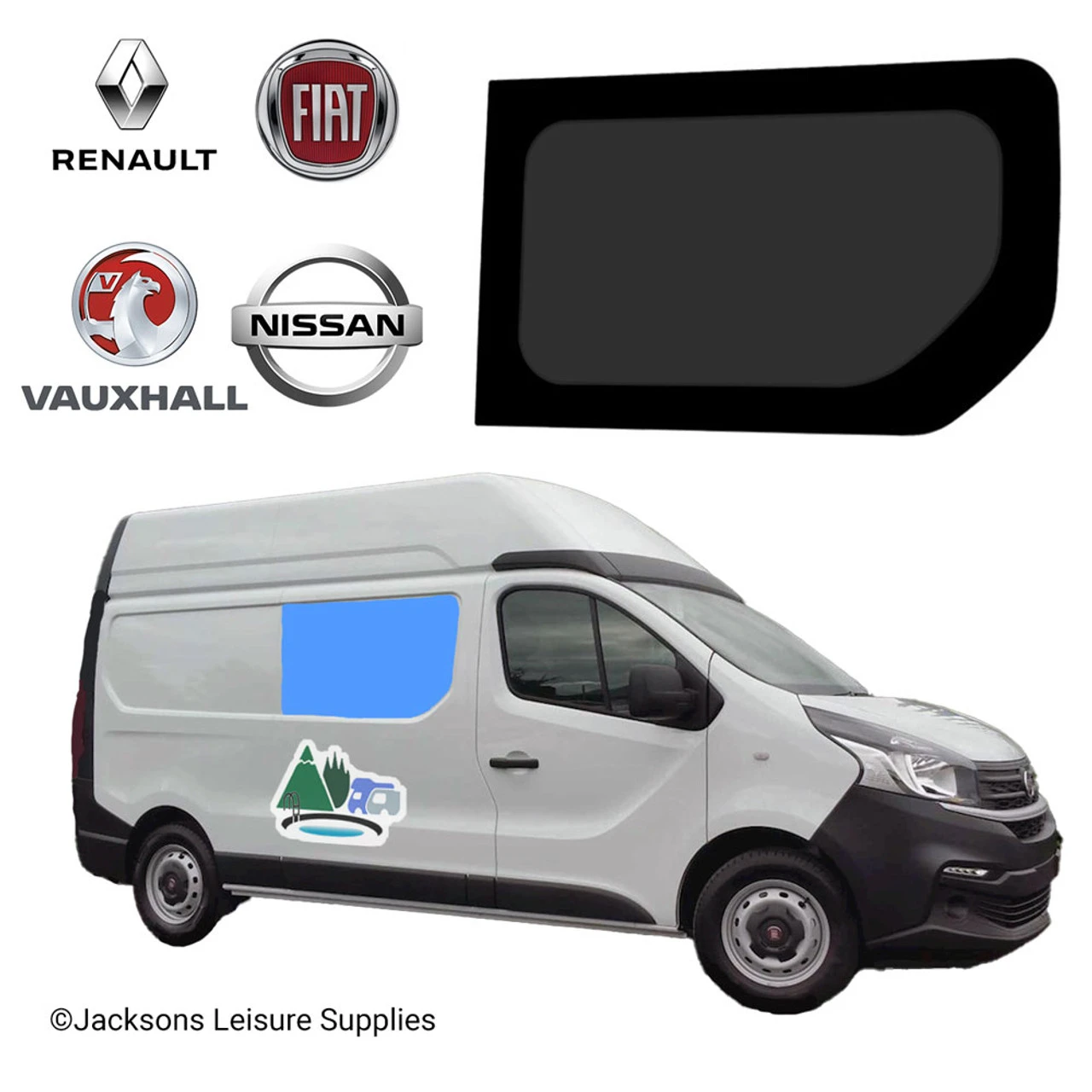 Renault Trafic Vauxhall Vivaro Bonded Glass Fixed Window - Driver's Side 3 Renault Trafic Vauxhall Vivaro Bonded Glass Fixed Window - Driver's Side