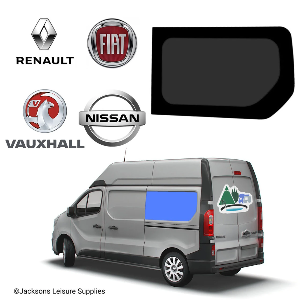 Renault Trafic Vauxhall Vivaro SWB Glass Campervan Window - UK Passenger Side Rear 3 Renault Trafic Vauxhall Vivaro SWB Glass Campervan Window - UK Passenger Side Rear