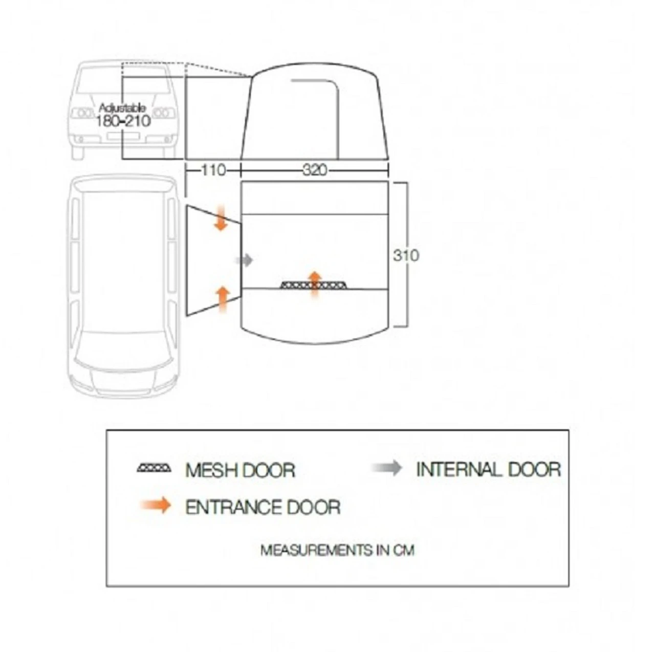 Vango Cove II Poled Drive Away Campervan Awning - Low 9 Vango Cove II Poled Drive Away Campervan Awning - Low - Image 7